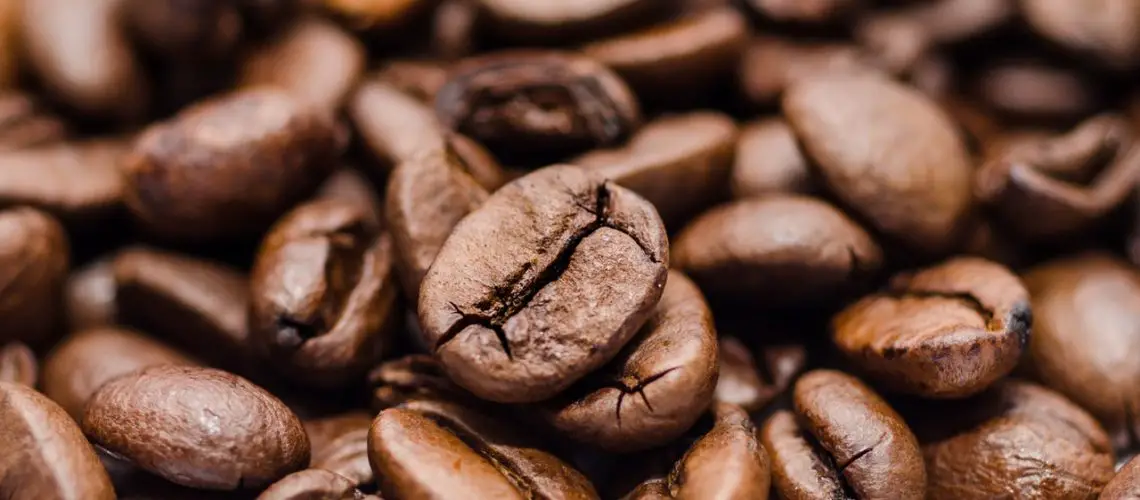Beautiful brown freshly roasted coffee beans